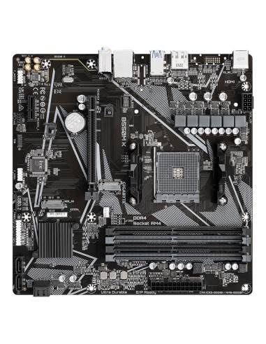 GIGABYTE B550M K Placa base - Procesadores AMD Ryzen 5000, hasta 4733 MHz DDR4, 1xPCIe 4.0 + 1xPCIe 3.0 M.2, LAN 1GbE, USB 3.2