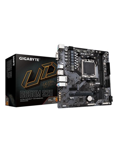 GIGABYTE B650M S2H Placa base - AMD Ryzen serie 9000, VRM de 5+2+2 fases, hasta 6400 MHz DDR5 (OC), 1xPCIe 4.0 M.2, LAN GbE,
