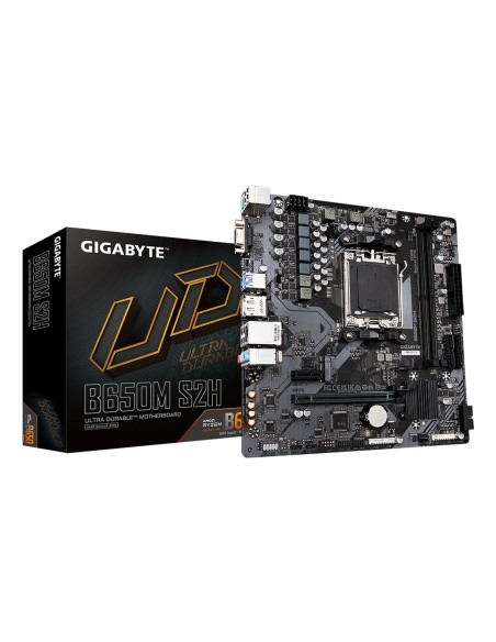 GIGABYTE B650M S2H Placa base - AMD Ryzen serie 9000, VRM de 5+2+2 fases, hasta 6400 MHz DDR5 (OC), 1xPCIe 4.0 M.2, LAN GbE, GIGABYTE B650M S2H Placa base - AMD Ryzen serie 9000, VRM de 5+2+2 fases, hasta 6400 MHz DDR5 (OC), 1xPCIe 4.0 M.2, LAN GbE,