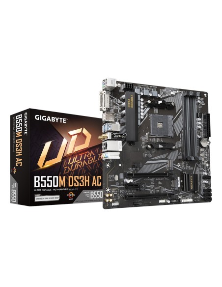 GIGABYTE B550M DS3H AC Placa base - Procesadores AMD Ryzen 5000, VRM de 5+3 fases, hasta 4733 MHz DDR4, 1xPCIe 4.0 + 1xPCIe 3.0 GIGABYTE B550M DS3H AC Placa base - Procesadores AMD Ryzen 5000, VRM de 5+3 fases, hasta 4733 MHz DDR4, 1xPCIe 4.0 + 1xPCIe 3.0