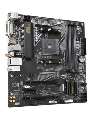 GIGABYTE B550M DS3H AC Placa base - Procesadores AMD Ryzen 5000, VRM de 5+3 fases, hasta 4733 MHz DDR4, 1xPCIe 4.0 + 1xPCIe 3.0