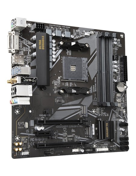 GIGABYTE B550M DS3H AC Placa base - Procesadores AMD Ryzen 5000, VRM de 5+3 fases, hasta 4733 MHz DDR4, 1xPCIe 4.0 + 1xPCIe 3.0 GIGABYTE B550M DS3H AC Placa base - Procesadores AMD Ryzen 5000, VRM de 5+3 fases, hasta 4733 MHz DDR4, 1xPCIe 4.0 + 1xPCIe 3.0
