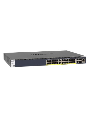 NETGEAR M4300-28G-PoE+ Gestionado L2 L3 L4 10G Ethernet (100 1000 10000) Energía sobre Ethernet (PoE) 1U Negro