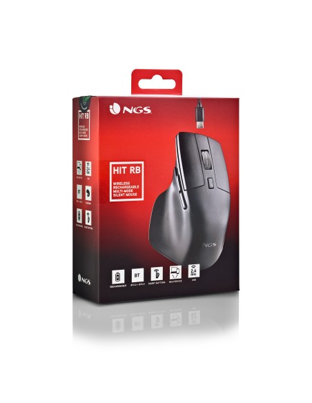 NGS Hit-RB ratón Oficina mano derecha RF inalámbrico Óptico 1600 DPI NGS Hit-RB ratón Oficina mano derecha RF inalámbrico Óptico 1600 DPI