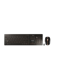 CHERRY DW 9100 SLIM teclado Ratón incluido Universal RF Wireless + Bluetooth QWERTY Inglés de EE. UU. Negro