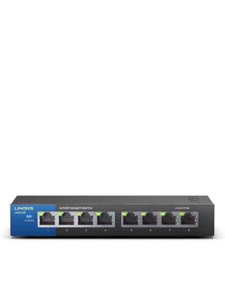 Linksys Switch Gigabit de escritorio para empresas con 8 puertos (LGS108)