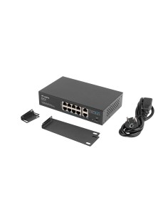 Lanberg RSFE-8P-2GE-120 switch No administrado Gigabit Ethernet (10 100 1000) Energía sobre Ethernet (PoE) 1U Negro 2