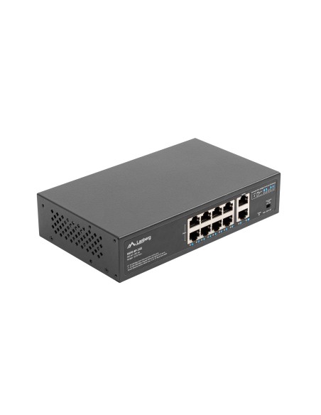 Lanberg RSFE-8P-2GE-120 switch No administrado Gigabit Ethernet (10 100 1000) Energía sobre Ethernet (PoE) 1U Negro