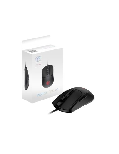 MSI FORGE GM100 ratón Juego Ambidextro USB tipo A Óptico 6400 DPI