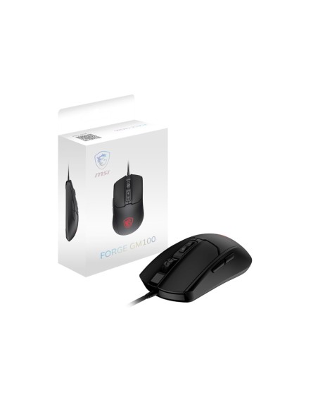 MSI FORGE GM100 ratón Juego Ambidextro USB tipo A Óptico 6400 DPI