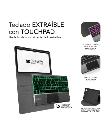 SUBBLIM Funda con Teclado Retroiluminado KEYTAB Pro BL BT Touchpad Ipad Pro 11 2020 Black SUBBLIM Funda con Teclado Retroiluminado KEYTAB Pro BL BT Touchpad Ipad Pro 11 2020 Black