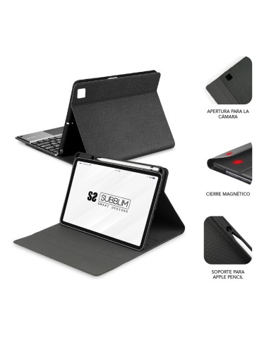 SUBBLIM Funda con Teclado Retroiluminado KEYTAB Pro BL BT Touchpad Ipad Pro 11 2020 Black
