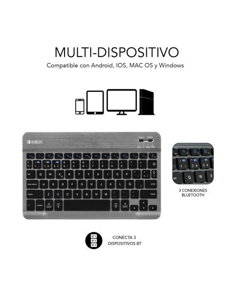 SUBBLIM Funda con teclado KeyTab Pro BT Samsung GT A8 10.5“ X200 205