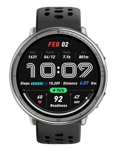 Amazfit Active 2 3,35 cm (1.32") AMOLED 44 mm Digital 466 x 466 Pixeles Pantalla táctil Plata GPS (satélite)