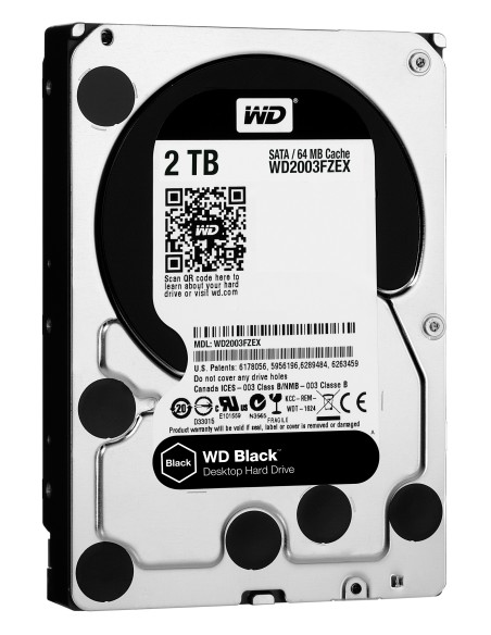 Western Digital WD_BLACK Black disco duro interno 2 TB 7200 RPM 64 MB 3.5" Serial ATA III