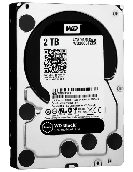 Western Digital WD_BLACK Black disco duro interno 2 TB 7200 RPM 64 MB 3.5" Serial ATA III