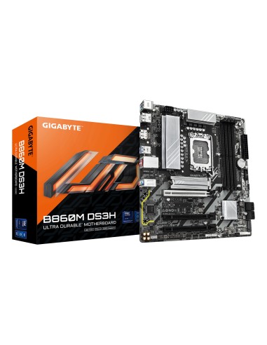 GIGABYTE B860M DS3H Placa base - CPUs Intel Core Ultra, VRM de 5+1+2+1 fases, hasta 9066MHz DDR5, 1xPCIe 5.0 + 1xPCIe 4.0 M.2,