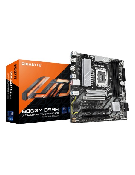GIGABYTE B860M DS3H Placa base - CPUs Intel Core Ultra, VRM de 5+1+2+1 fases, hasta 9066MHz DDR5, 1xPCIe 5.0 + 1xPCIe 4.0 M.2, GIGABYTE B860M DS3H Placa base - CPUs Intel Core Ultra, VRM de 5+1+2+1 fases, hasta 9066MHz DDR5, 1xPCIe 5.0 + 1xPCIe 4.0 M.2,