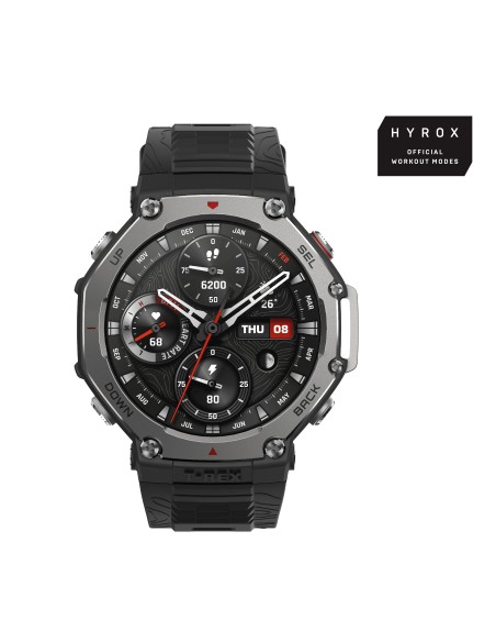 Amazfit T-Rex 3 3,81 cm (1.5") AMOLED 48.5 mm Digital 480 x 480 Pixeles Pantalla táctil Negro Wifi GPS (satélite)