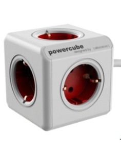 Allocacoc 1306RD DEEXPC base múltiple 1,5 m 5 salidas AC Rojo, Blanco