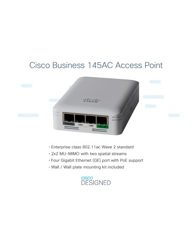 Cisco CBW145AC-E punto de acceso inalámbrico 867 Mbit s Gris Energía sobre Ethernet (PoE)