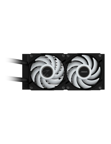GIGABYTE AORUS WATERFORCE II 240 Refrigerador de CPU líquido AIO - 2x ventiladores ARGB de 120 mm, mecanismo de conexión