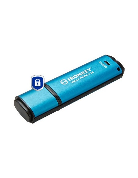 Kingston Technology IronKey 512GB Vault Privacy 50 cifrado AES-256, FIPS 197