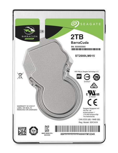 Seagate Barracuda 2.5" disco duro interno 2 TB 5400 RPM 128 MB 2.5" Serial ATA III