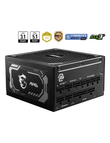 MSI MAG A1000GL PCIE5 unidad de fuente de alimentación 1000 W 24-pin ATX ATX Negro