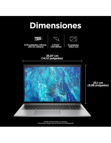 HP ZBook Firefly G11 Intel Core Ultra 7 155H Estación de trabajo móvil 40,6 cm (16") 2.8K 32 GB DDR5-SDRAM 1 TB SSD NVIDIA RTX