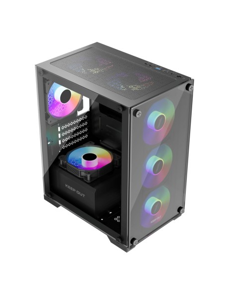 KeepOut XC-201 GLASS carcasa de ordenador Negro