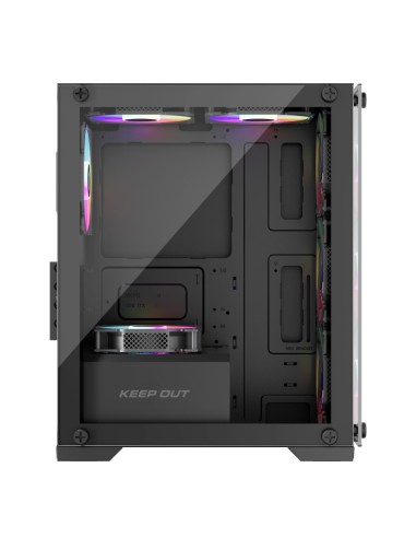 KeepOut XC-201 GLASS carcasa de ordenador Negro
