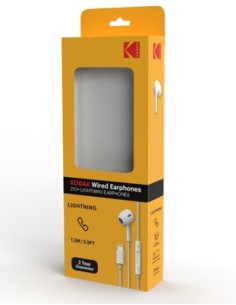 Kodak 30425736 auricular y casco Auriculares Alámbrico Dentro de oído Llamadas Música Blanco 2