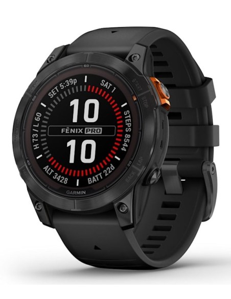 Garmin fēnix 7 Pro Solar Edition 3,3 cm (1.3") MIP 47 mm Digital 260 x 260 Pixeles Pantalla táctil Negro, Gris Wifi GPS