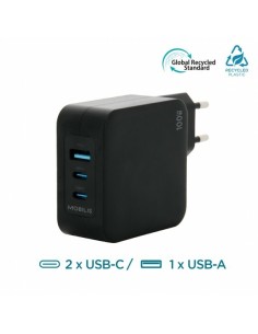 Mobilis Charger 100W 2USB C 1USBA GaN cable 100W Portátil, Smartphone, Tableta Negro Corriente alterna Interior 2