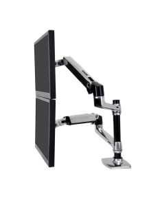 Ergotron LX Series Dual Stacking Arm 61 cm (24") Escritorio Plata