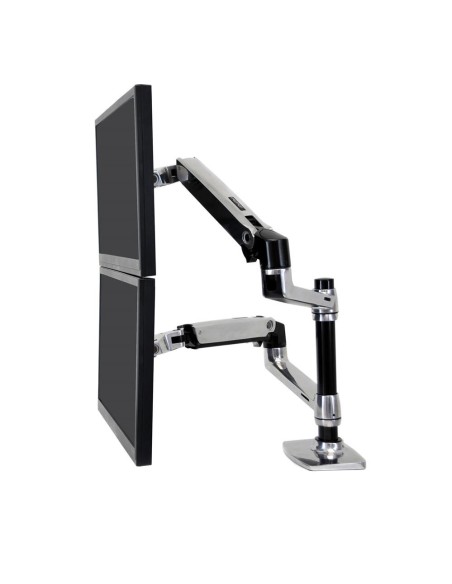 Ergotron LX Series Dual Stacking Arm 61 cm (24") Escritorio Plata