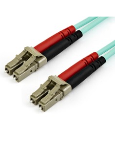 StarTech.com Cable de 1m de Fibra Óptica Multimodo LC UPC a LC UPC OM4 - 50 125µm - Fibra LOMMF VCSEL - Redes de 100G - Cable