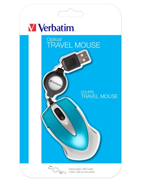 Verbatim Go Mini ratón Oficina Ambidextro USB tipo A Óptico 1000 DPI