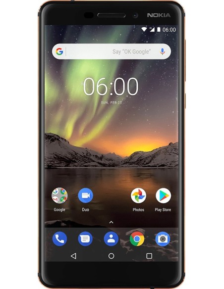Nokia 6.1 (TA-1043) 14 cm (5.5") SIM doble Android 8.0 4G USB Tipo C 3 GB 32 GB 3000 mAh Negro, Cobre