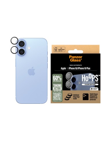 PanzerGlass ® Hoops® Camera Lens Protector Transparent iPhone 16 | 16 Plus Protector de pantalla Apple 1 pieza(s)