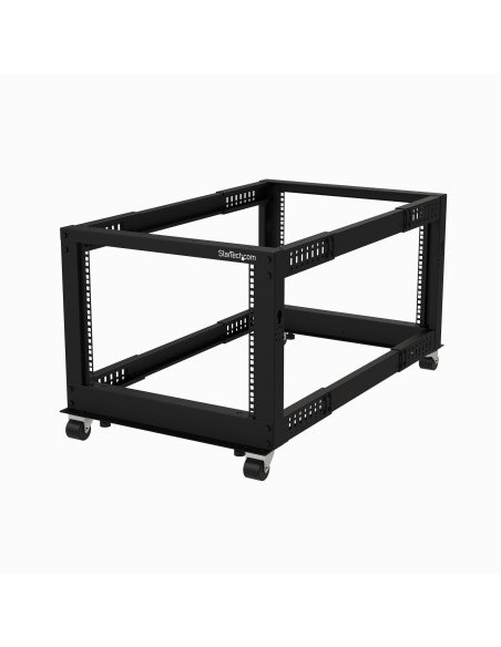 StarTech.com Rack 8U Móvil de Marco Abierto de 4 Columnas para Servidores - Rack de 19 Pulgadas para Equipo de Red e