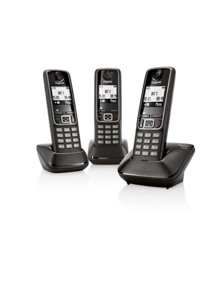 Gigaset A420 Trio Teléfono DECT analógico Identificador de llamadas Negro