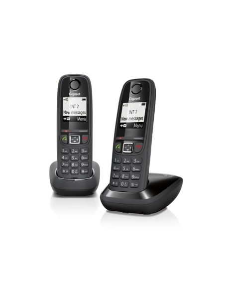 Gigaset AS405 Duo Teléfono DECT Identificador de llamadas Negro