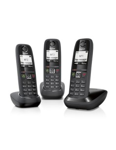 Gigaset AS405 Trio Teléfono DECT Identificador de llamadas Negro