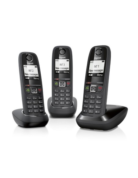 Gigaset AS405 Trio Teléfono DECT Identificador de llamadas Negro
