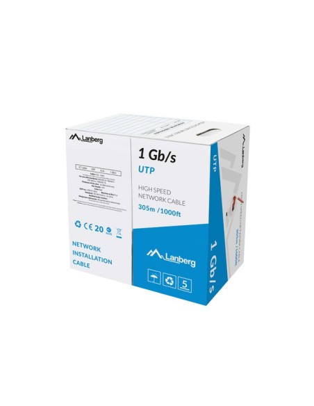 Lanberg LCU6-10CC-0305-R cable de red Rojo 305 m U UTP (UTP)