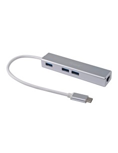Equip Hub USB-C a USB 3.0 de 3 puertos con adaptador Gigabit