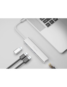 Equip Hub USB-C a USB 3.0 de 3 puertos con adaptador Gigabit 2