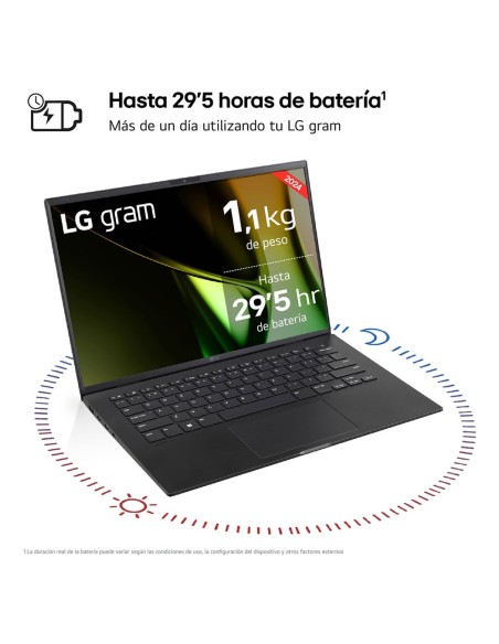 LG Gram 14Z90S Intel Core Ultra 5 125H Portátil 35,6 cm (14") WUXGA 16 GB LPDDR5-SDRAM 512 GB SSD Wi-Fi 6E (802.11ax) Windows